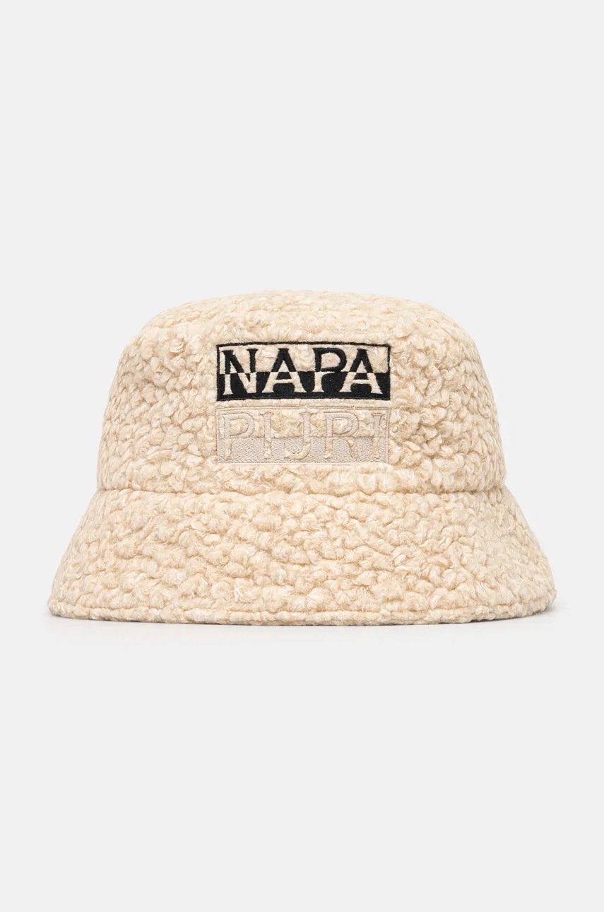 Napapijri palarie din amestec de lana F-Tosh Cap culoarea bej, NP0A4I84N1J1