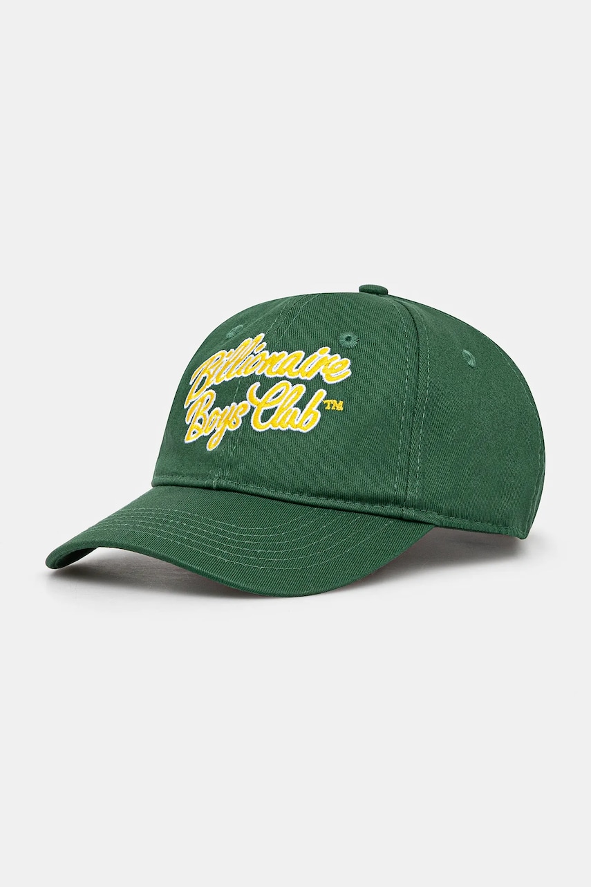 Billionaire Boys Club șapcă de baseball din bumbac Script Logo Dad Cap culoarea gri, cu imprimeu, B24472 Billionaire Boys Club șapcă de baseball din bumbac Script Logo Dad Cap culoarea gri, cu imprimeu, B24472