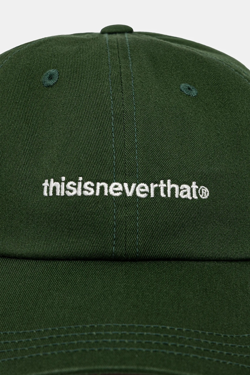 Хлопковая кепка thisisneverthat T-Logo Cap цвет зелёный с принтом TN243WHWBC01 Хлопковая кепка thisisneverthat T-Logo Cap цвет зелёный с принтом TN243WHWBC01