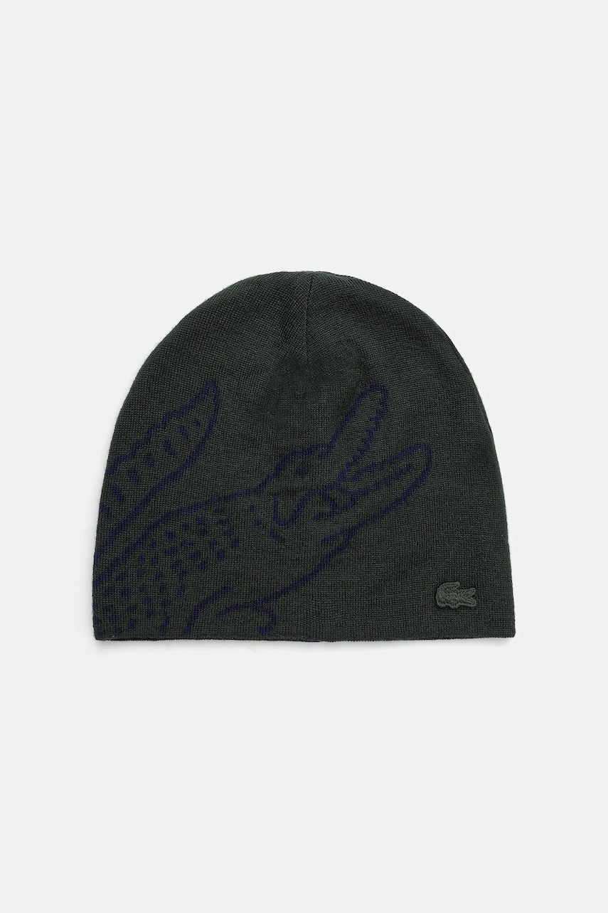 Lacoste căciulă de lână culoarea negru, de lână, din țesătură unia, RB3021