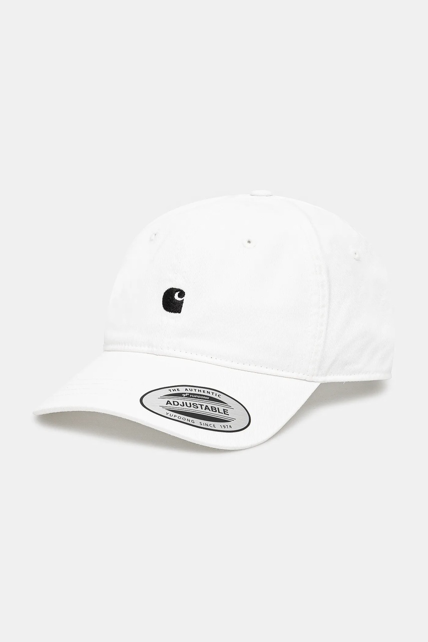 Bavlněná baseballová čepice Carhartt WIP Madison Logo Cap bílá barva, s aplikací, I023750.00AXX