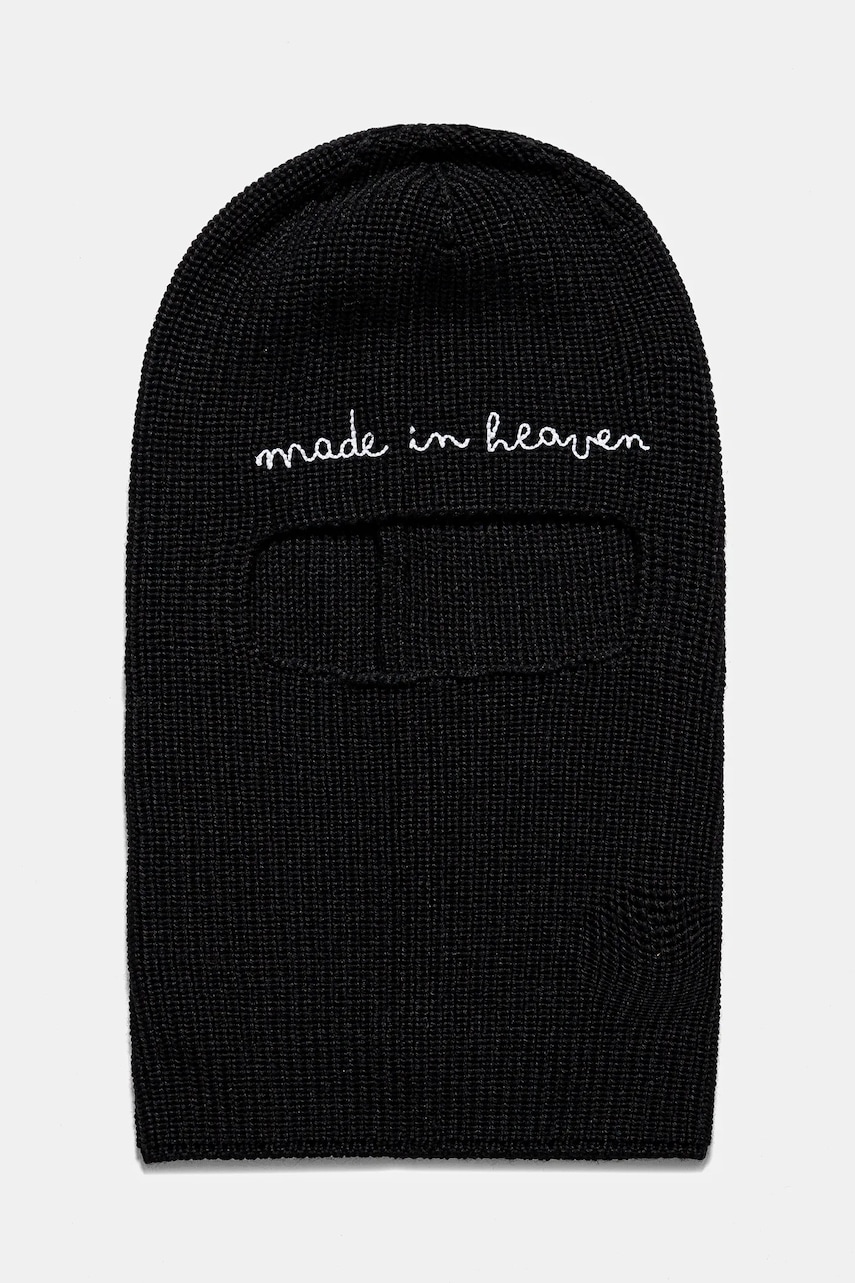 Fiorucci cagula din lana Embroidered Balaklava culoarea negru, U01FPAHA217KN05BK01 Fiorucci cagula din lana Embroidered Balaklava culoarea negru, U01FPAHA217KN05BK01