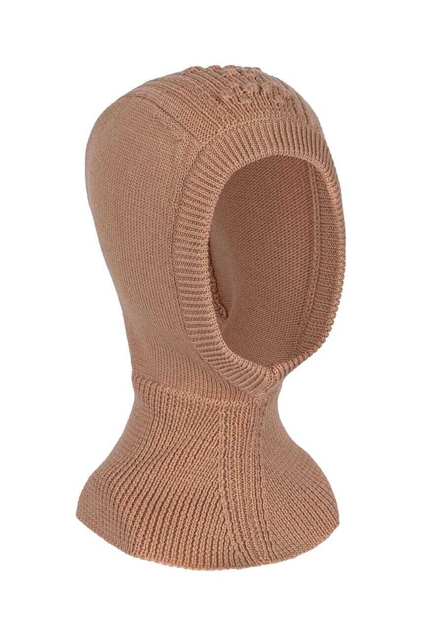 Levně Dětská kukla Konges Sløjd CABBY BALACLAVA hnědá barva, KS101215