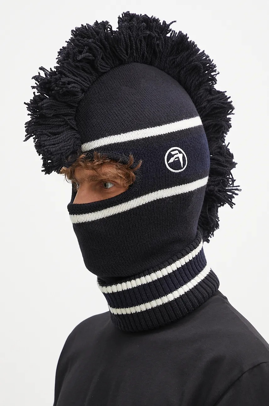 AMBUSH masca Fringe Knit Balaclava culoarea negru, BMLC001F24KNI0011031