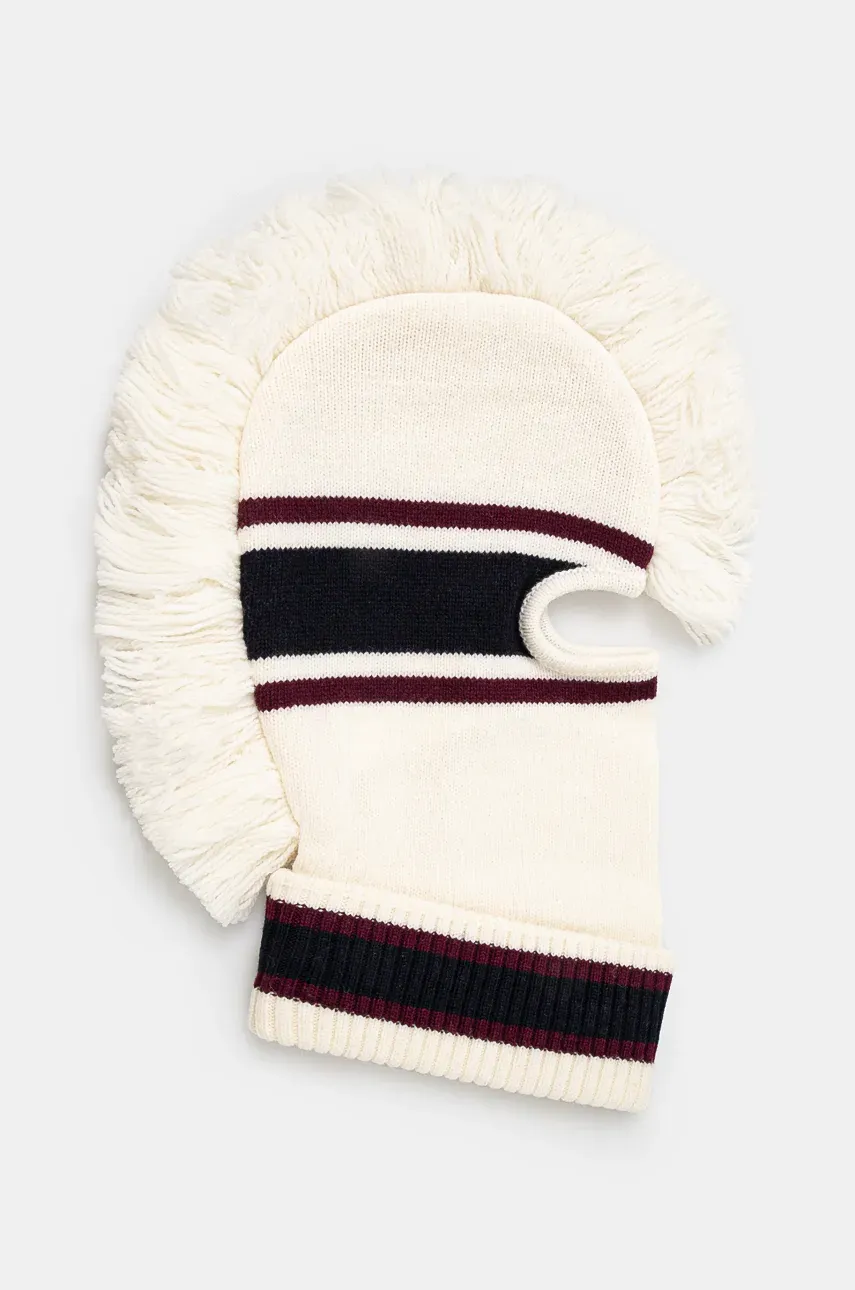 AMBUSH masca Fringe Knit Balaclava culoarea bej, BMLC001F24KNI0013131