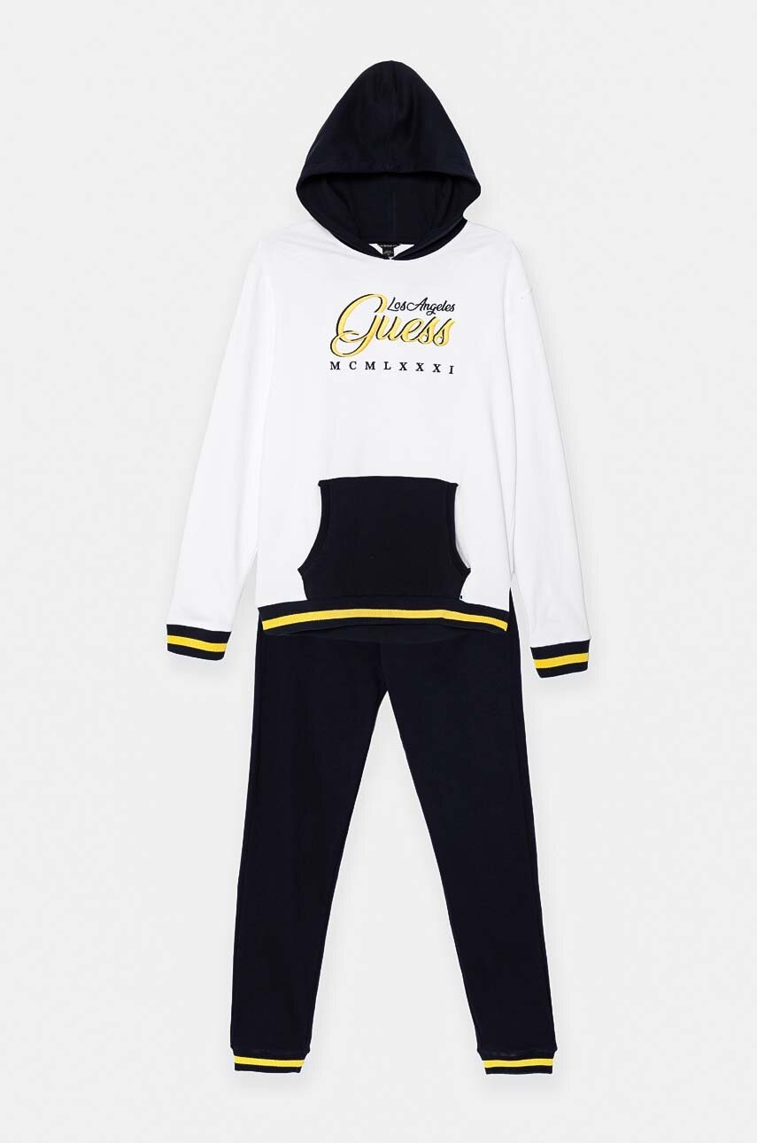 

Детски памучен анцуг Guess в бяло L4YG02 KA6R4, Бял