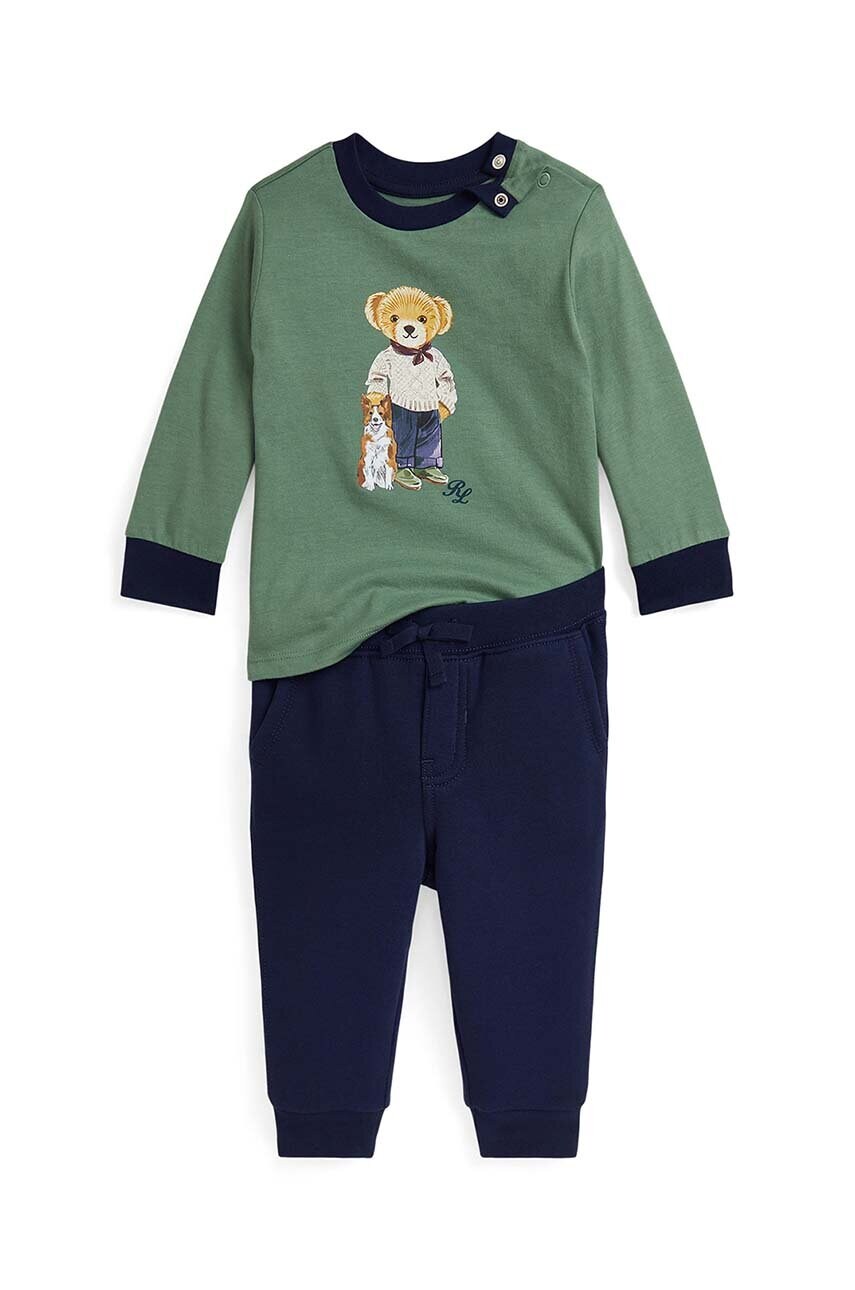 Levně Kojenecká tepláková souprava Polo Ralph Lauren tmavomodrá barva, 320952883001