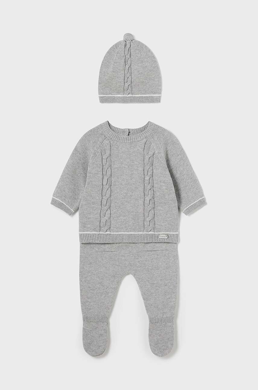 Mayoral Newborn compleu bebe culoarea gri, 2511
