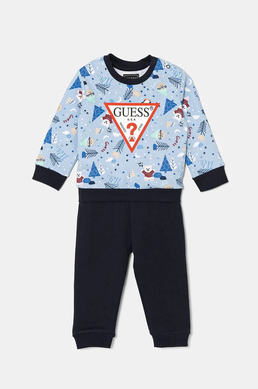 

Бебешки памучен спортен комплект Guess в синьо I4BG08 KAD73, Син