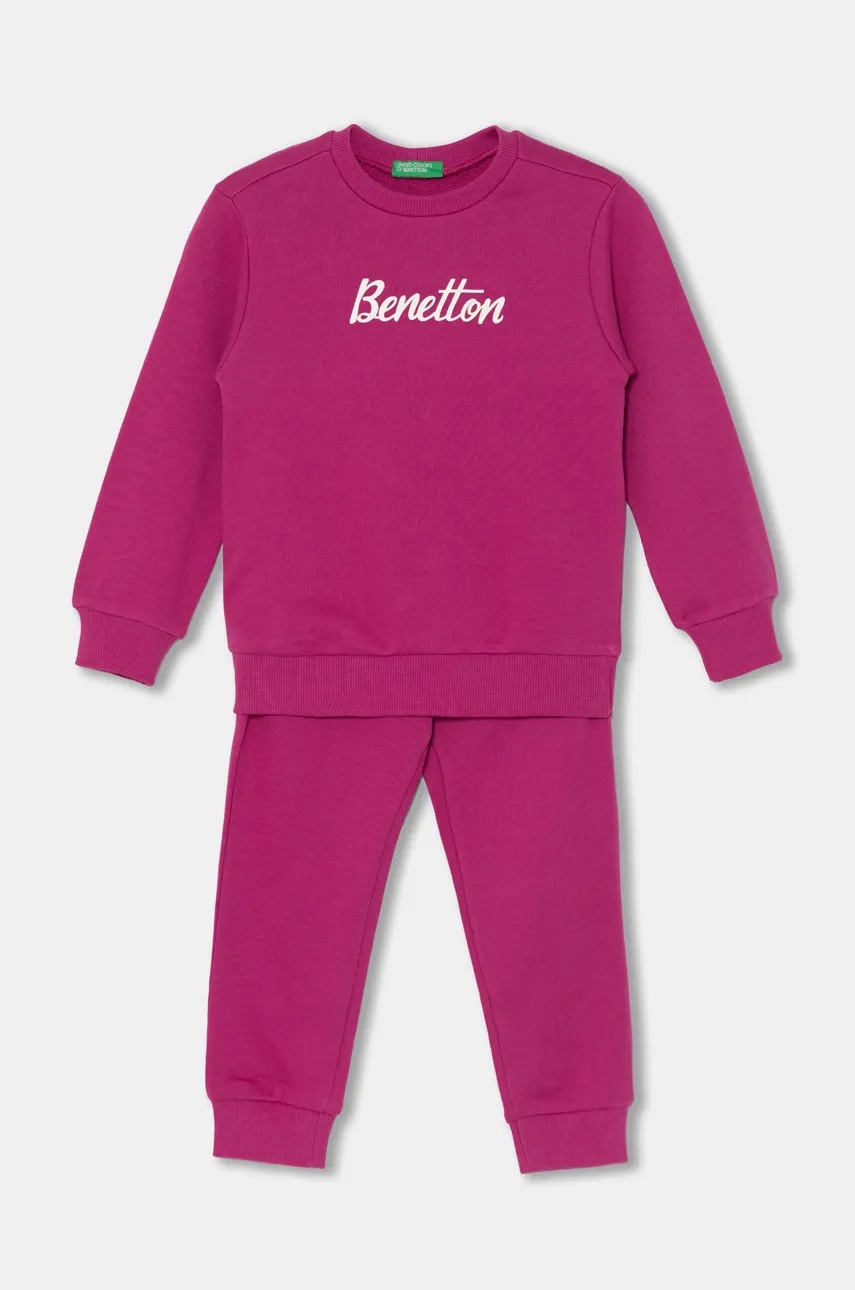 

Детски памучен анцуг United Colors of Benetton в розово 3J68GK00K, Розов