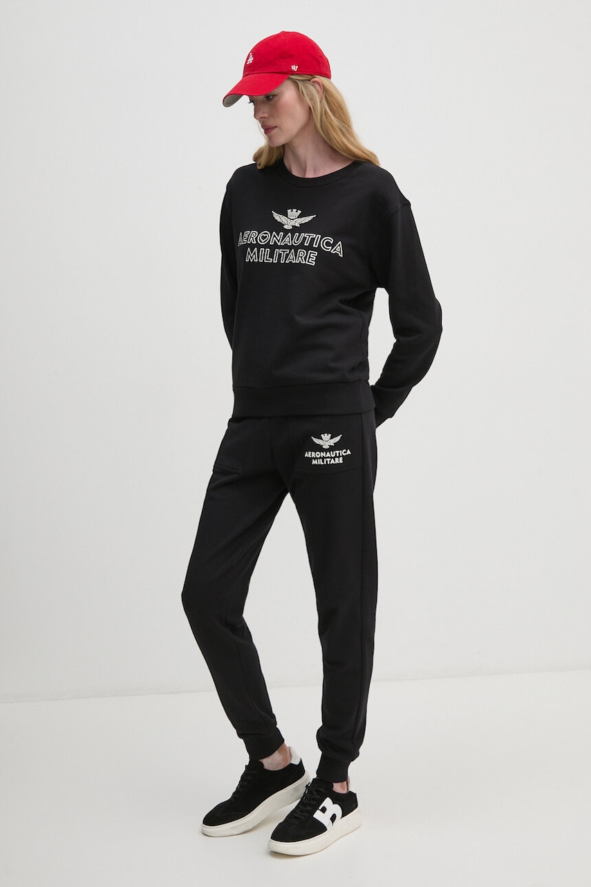 Aeronautica Militare trening din bumbac culoarea negru, TF071DF567 Aeronautica Militare trening din bumbac culoarea negru, TF071DF567 - Treninguri.eu