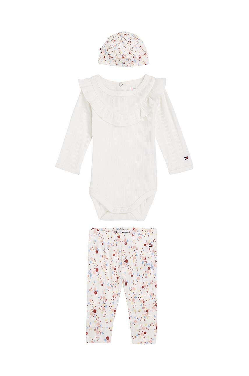 Levně Dětská bavlněná souprava Tommy Hilfiger 3-pack růžová barva, KN0KN01897