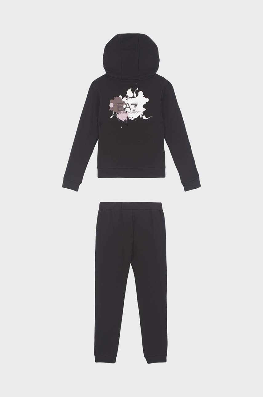 Дитячий спортивний костюм EA7 Emporio Armani колір чорний 6DFV05 FJZIZ