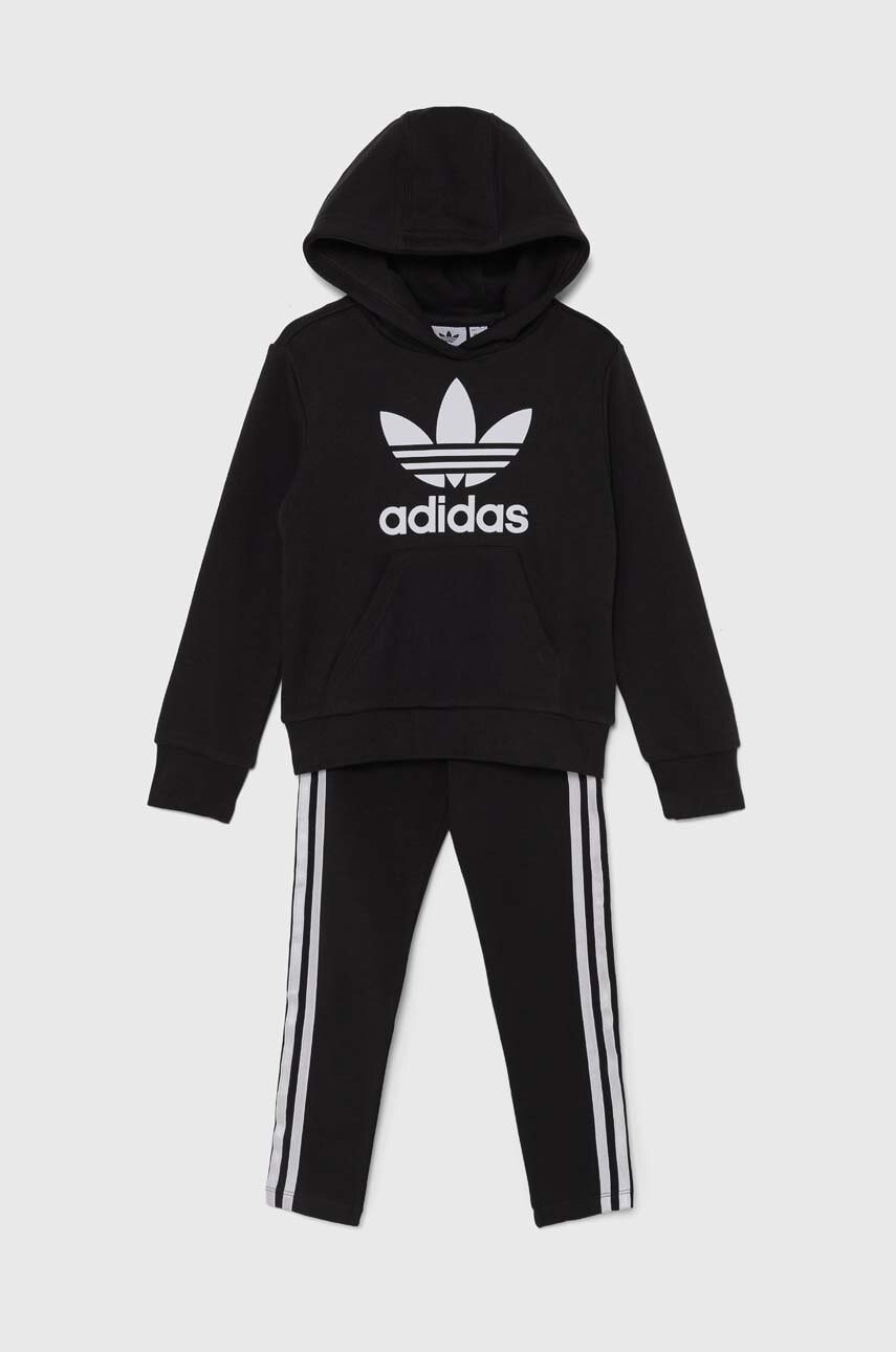 adidas Originals compleu copii HOODIE LEG SET culoarea negru, IY2439 adidas Originals compleu copii HOODIE LEG SET culoarea negru, IY2439