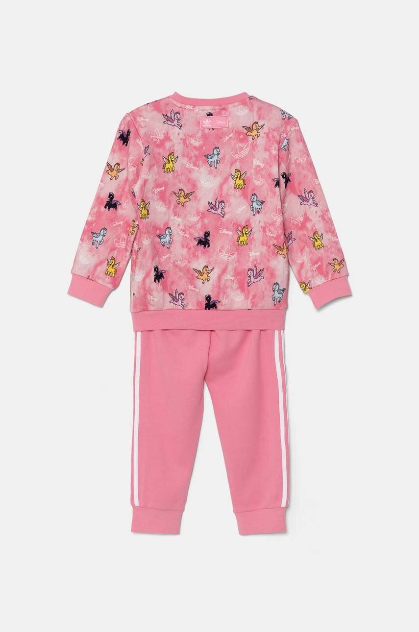 Дитячий бавовняний спортивний костюм adidas Originals CREW SET колір рожевий JN4669