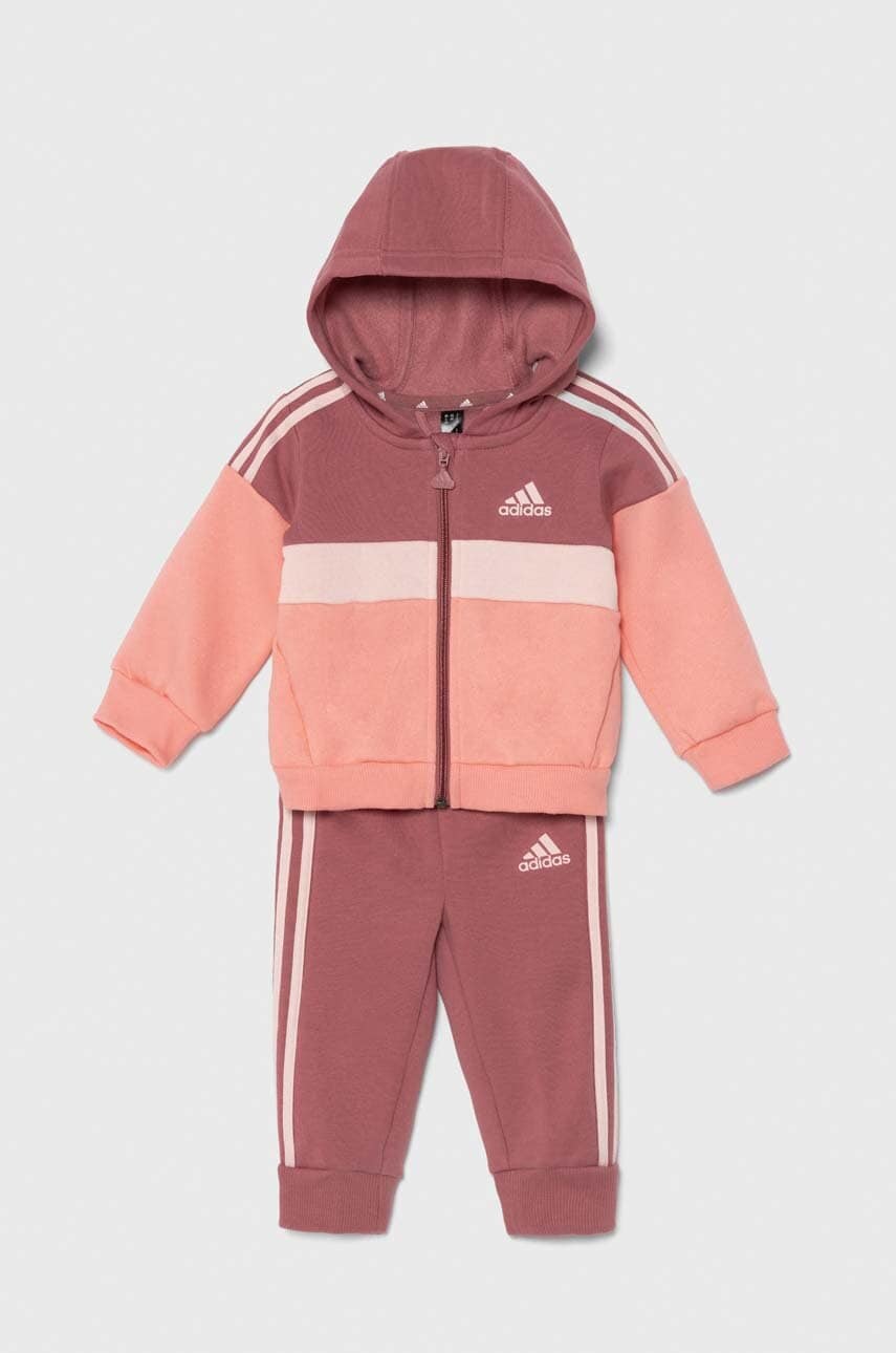 adidas trening bebelusi I 3S TIB FL TS culoarea roz, IV7394 adidas trening bebelusi I 3S TIB FL TS culoarea roz, IV7394