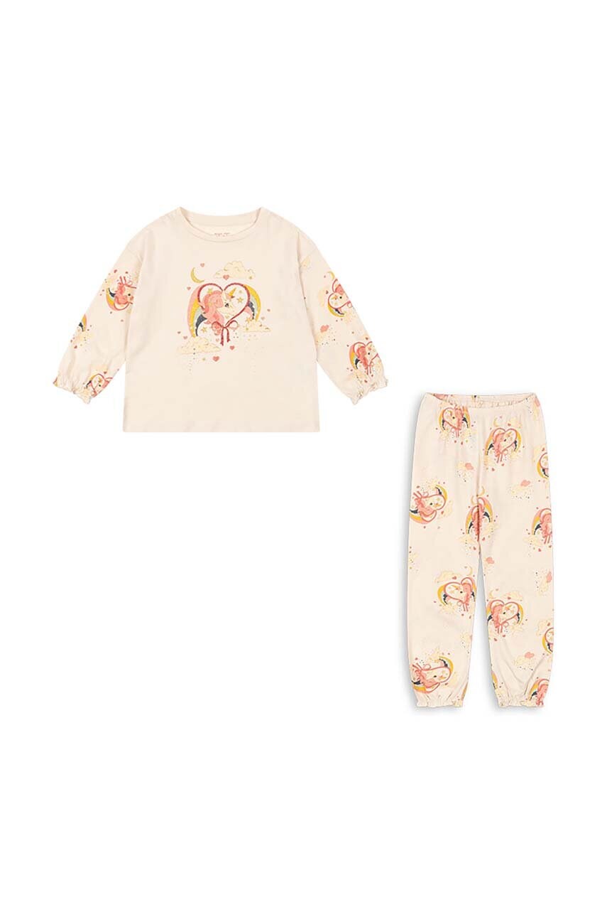 

Детски анцуг Konges Sløjd GIO FRILL SET GOTS в бежово KS101528, Бежов