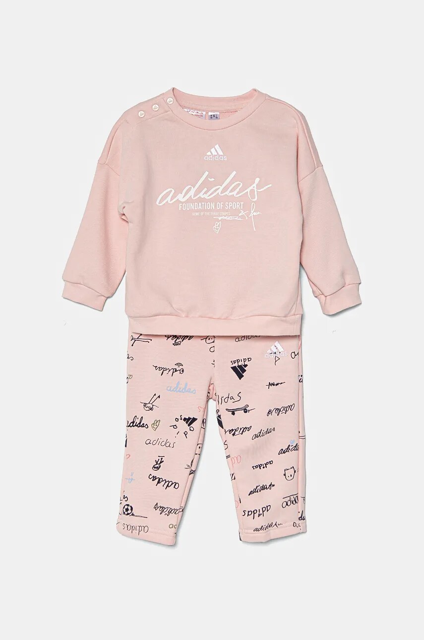 Levně Dětská tepláková souprava adidas I BLUVOGGER růžová barva, IV7056