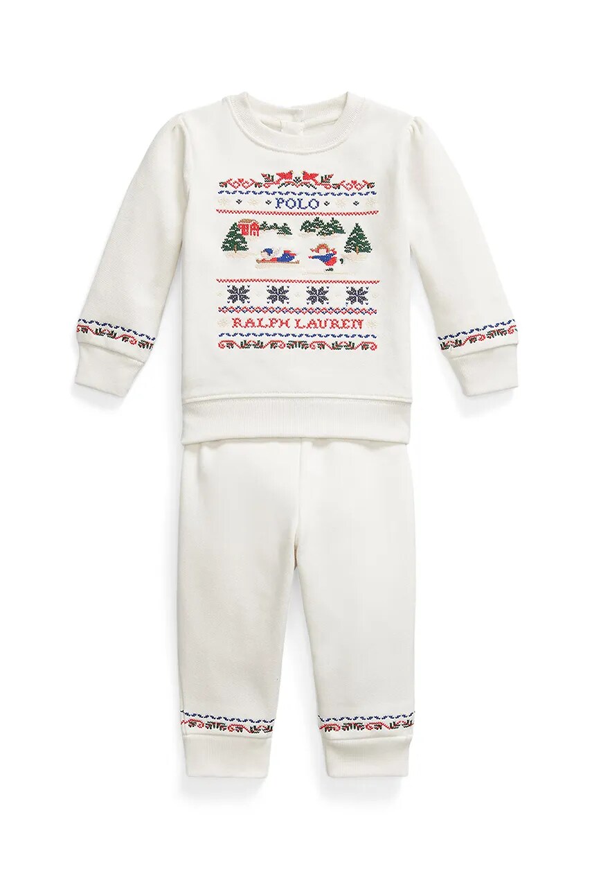 Levně Kojenecká tepláková souprava Polo Ralph Lauren bílá barva, 310953250001