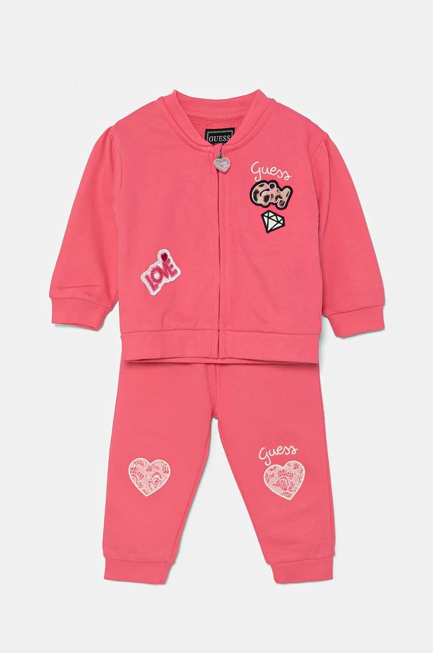 

Бебешки памучен спортен комплект Guess в розово A4BG08 KAD73, Розов