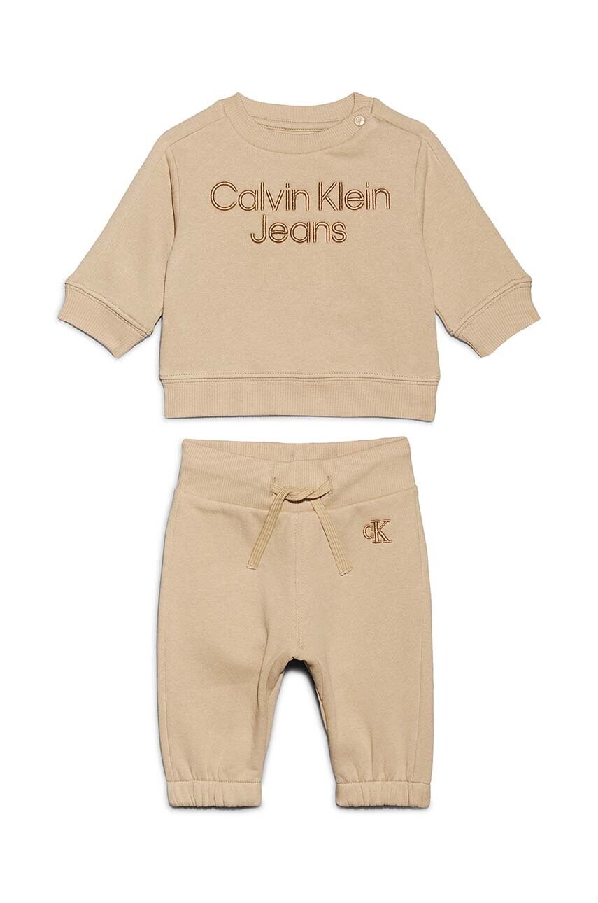 

Детски анцуг Calvin Klein Jeans (2 броя) в бежово IN0IN00214, Бежов