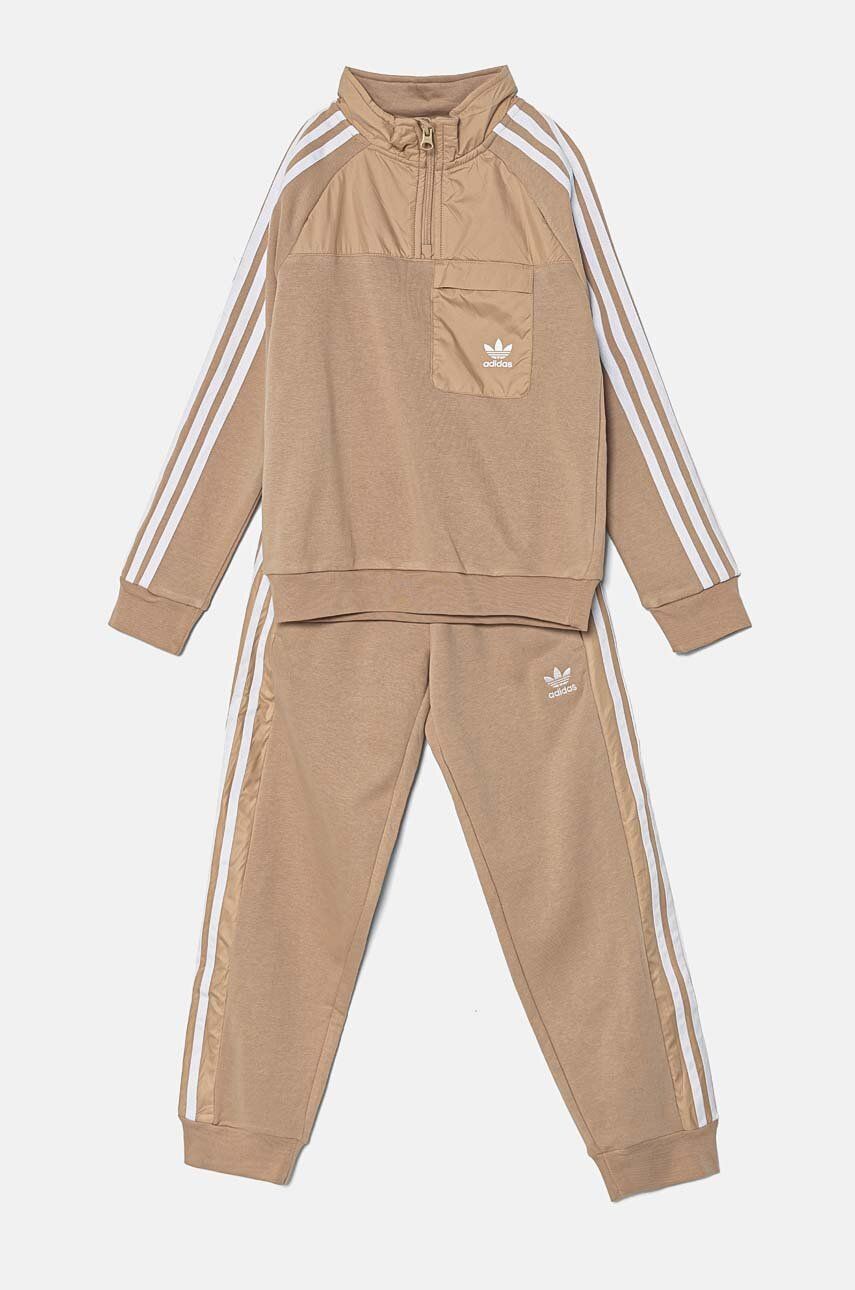 Detská tepláková súprava adidas Originals CREW SET HZ béžová farba, IX9989