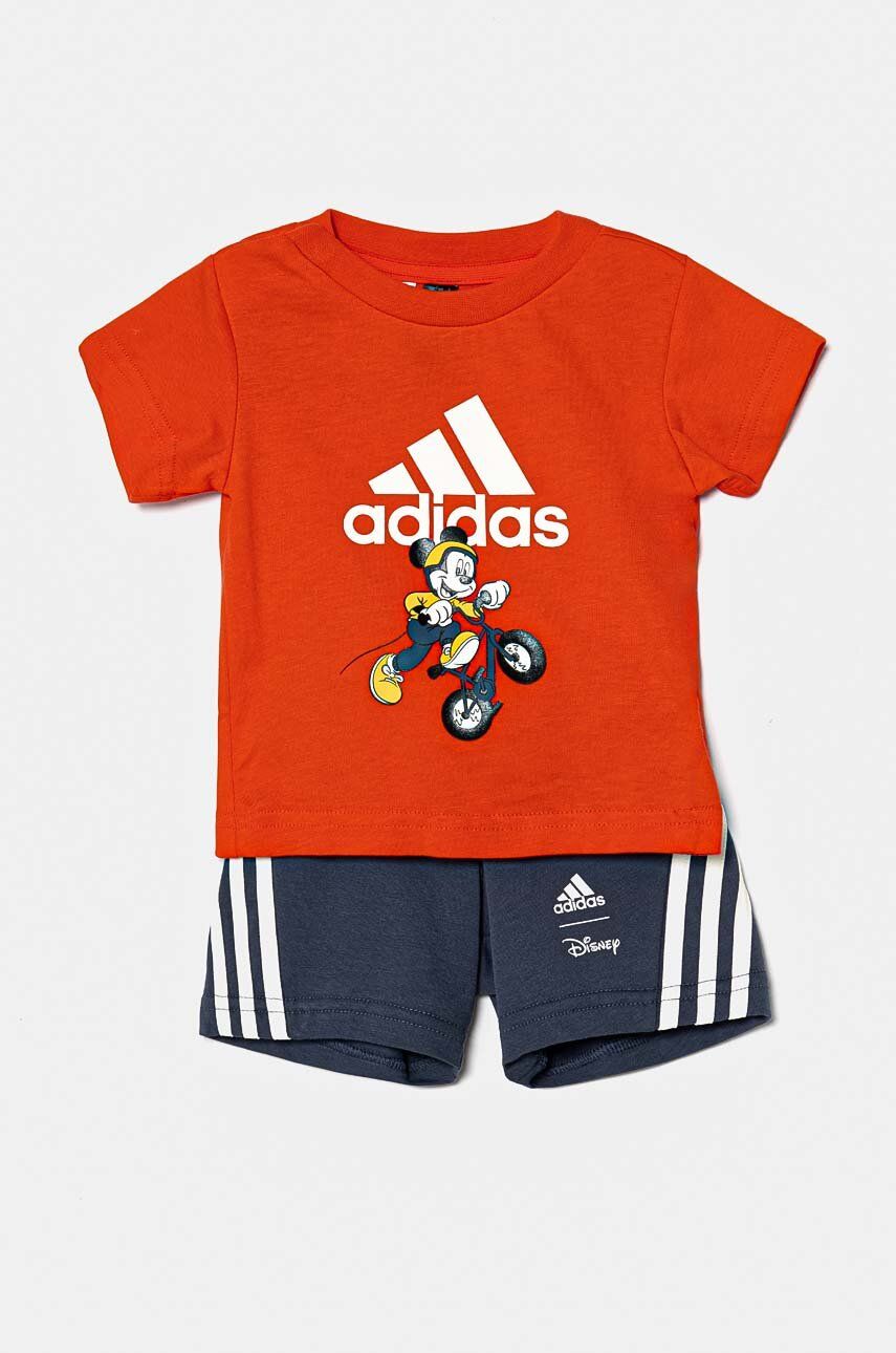 adidas set de bumbac pentru bebelusi x Disney, I DY MM T SET culoarea rosu, IV9648
