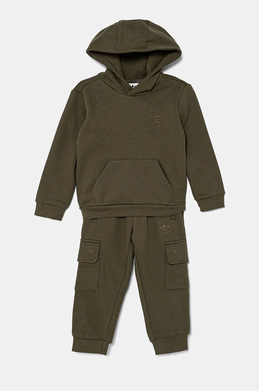 adidas Originals trening copii HOODIE FZ CARGO culoarea verde, IX9822