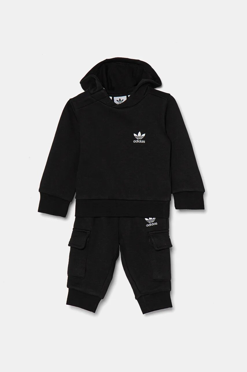 Levně Dětská tepláková souprava adidas Originals HOODIE SET černá barva, IW1007