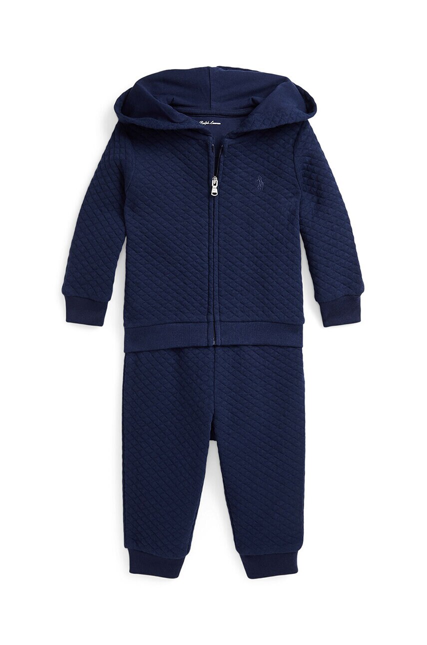 Levně Bavlněná tepláková souprava pro miminka Polo Ralph Lauren tmavomodrá barva, 320952892001