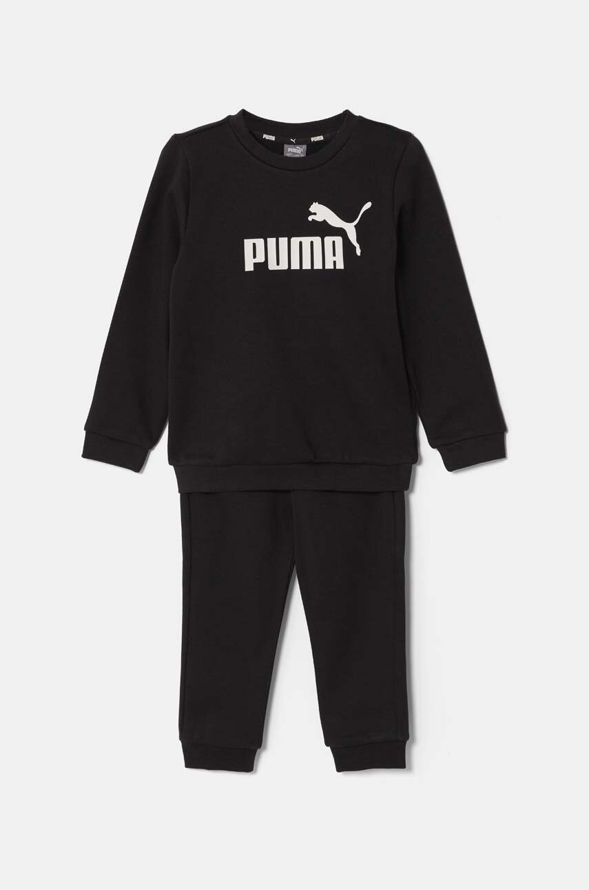 Puma trening copii Minicats ESS Crew Jogger FL culoarea negru, 846141