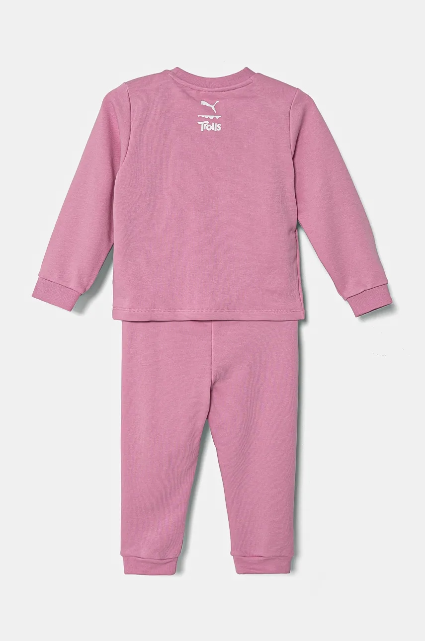 Спортивный костюм для младенцев Puma X TROLLS Minicat Crew Jogger TR цвет розовый 627382 Спортивный костюм для младенцев Puma X TROLLS Minicat Crew Jogger TR цвет розовый 627382
