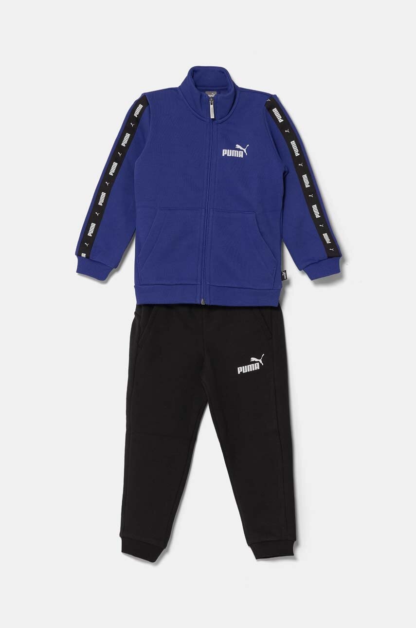 Puma trening copii Tape Sweat Suit culoarea albastru marin, 670114