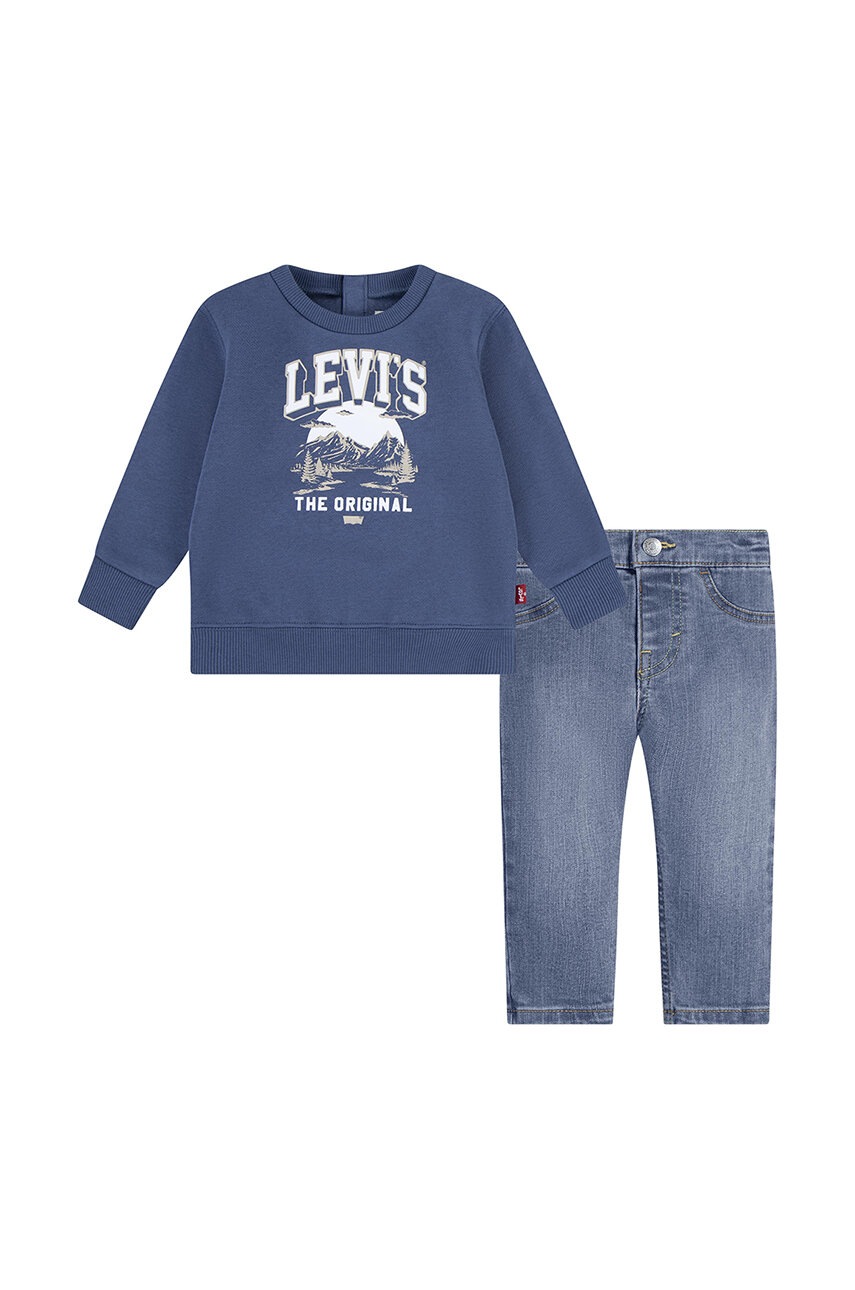 

Комплект за бебета Levi's MOUNTAIN CREW & PANT SET в синьо 6EL312, Син