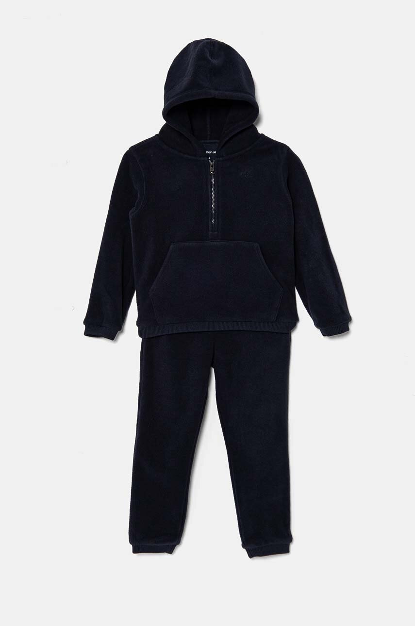 Levně Dětská tepláková souprava Calvin Klein Jeans tmavomodrá barva, IN0IN00227