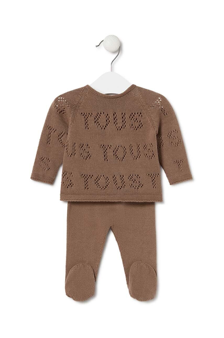 Tous compleu bebe Tricot culoarea bej, Tricot.2105