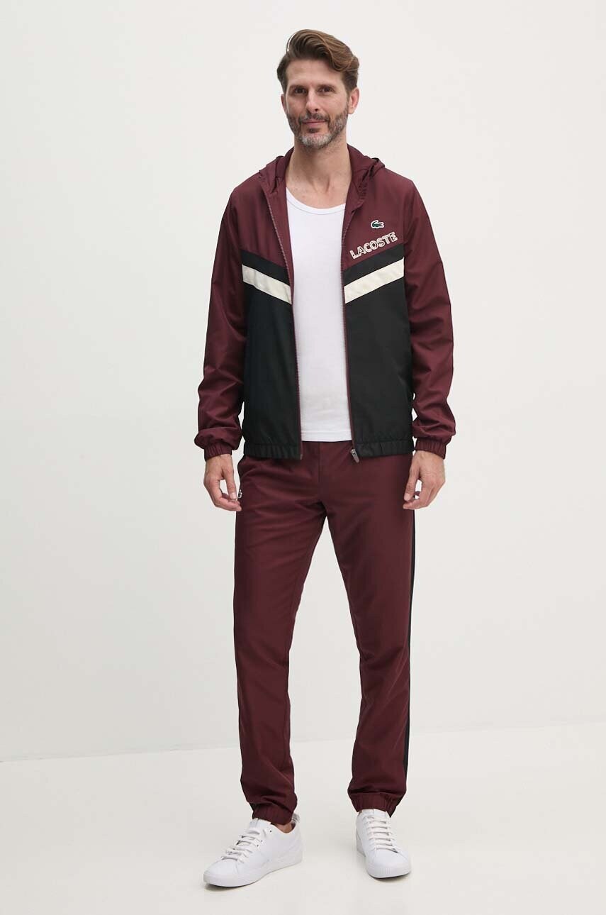 Lacoste trening barbati, culoarea bordo, WH4241