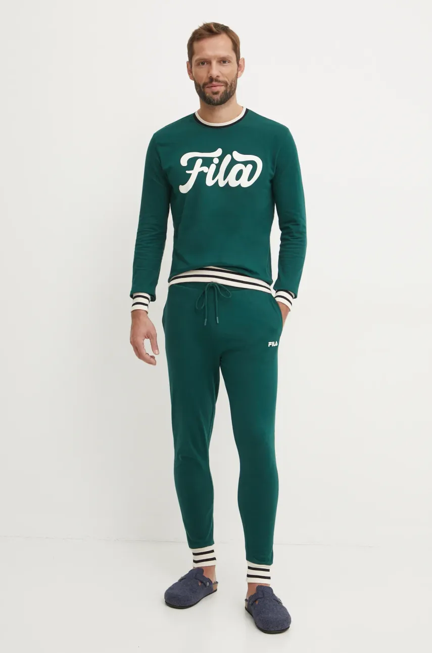 Fila trening din bumbac culoarea verde, FPW1198