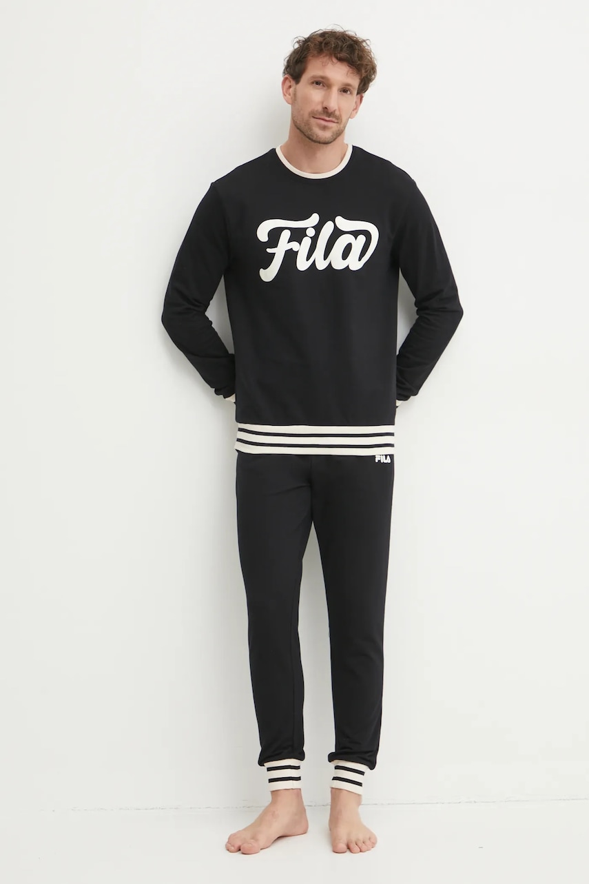 Fila trening din bumbac culoarea negru, FPW1198 Fila trening din bumbac culoarea negru, FPW1198
