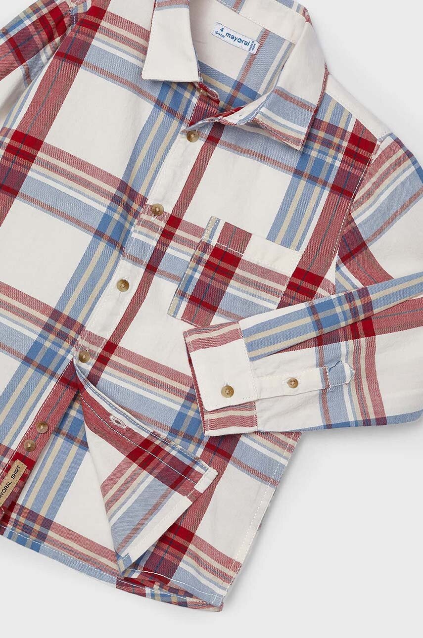 Детская хлопковая рубашка Mayoral цвет красный 4114 Детская хлопковая рубашка Mayoral цвет красный 4114