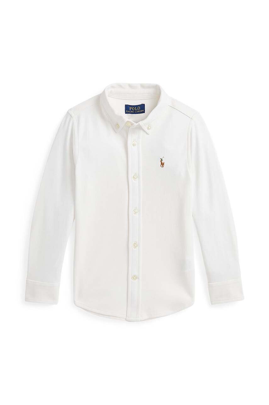 Levně Dětská bavlněná košile Polo Ralph Lauren bílá barva, 322952434003