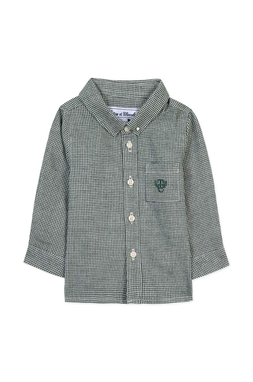 Tartine et Chocolat camasa de bumbac pentru copii culoarea verde, TZ12131 Tartine et Chocolat camasa de bumbac pentru copii culoarea verde, TZ12131