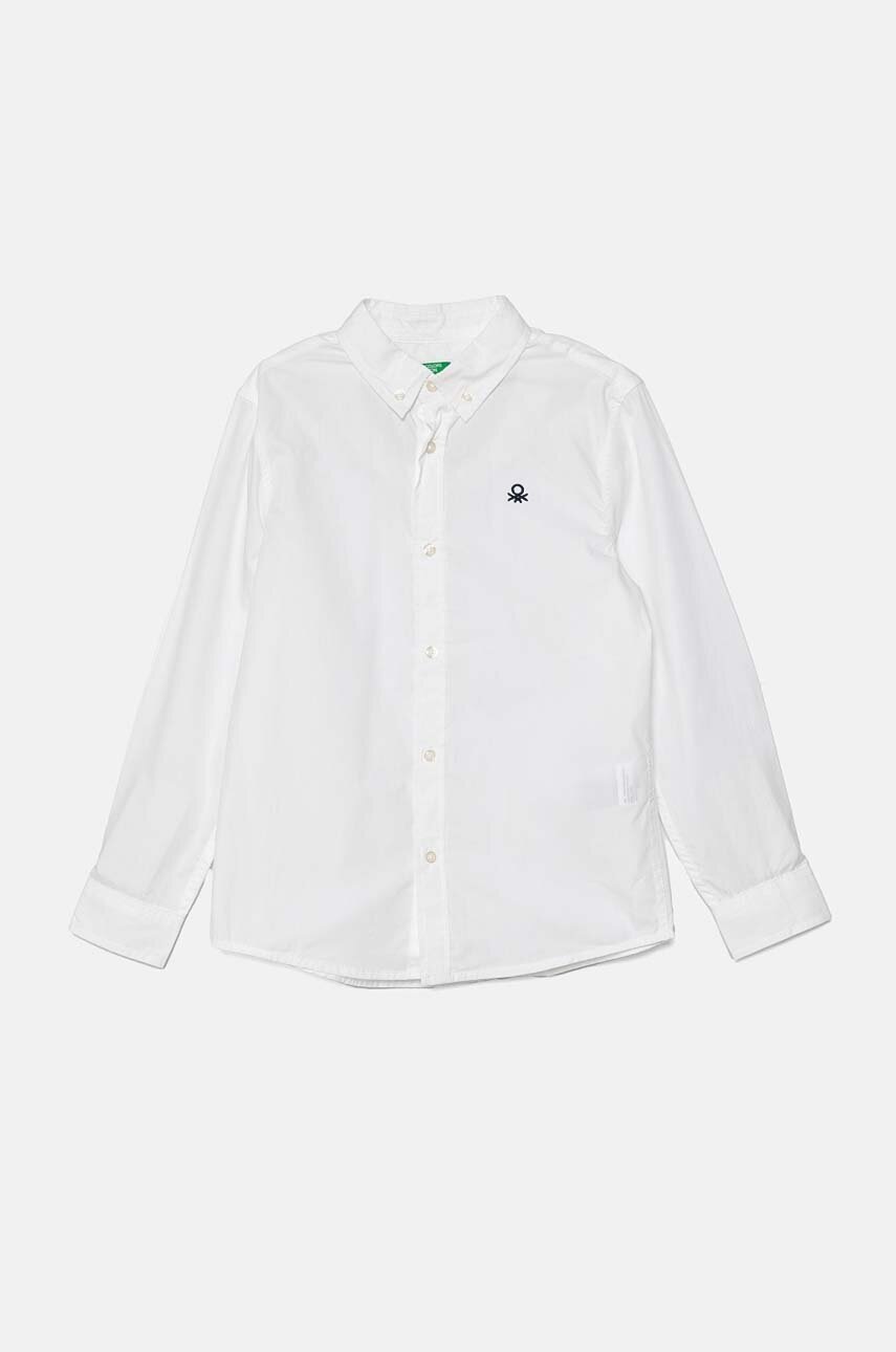 

Детска памучна риза United Colors of Benetton в бяло 54AZCQ00R, Бял