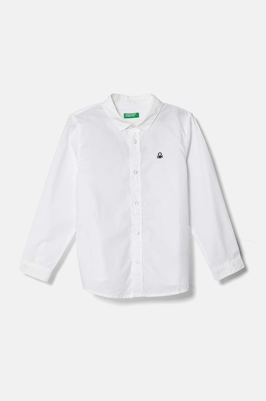 

Бебешка памучна риза United Colors of Benetton в бяло 54AZGQ00J, Бял