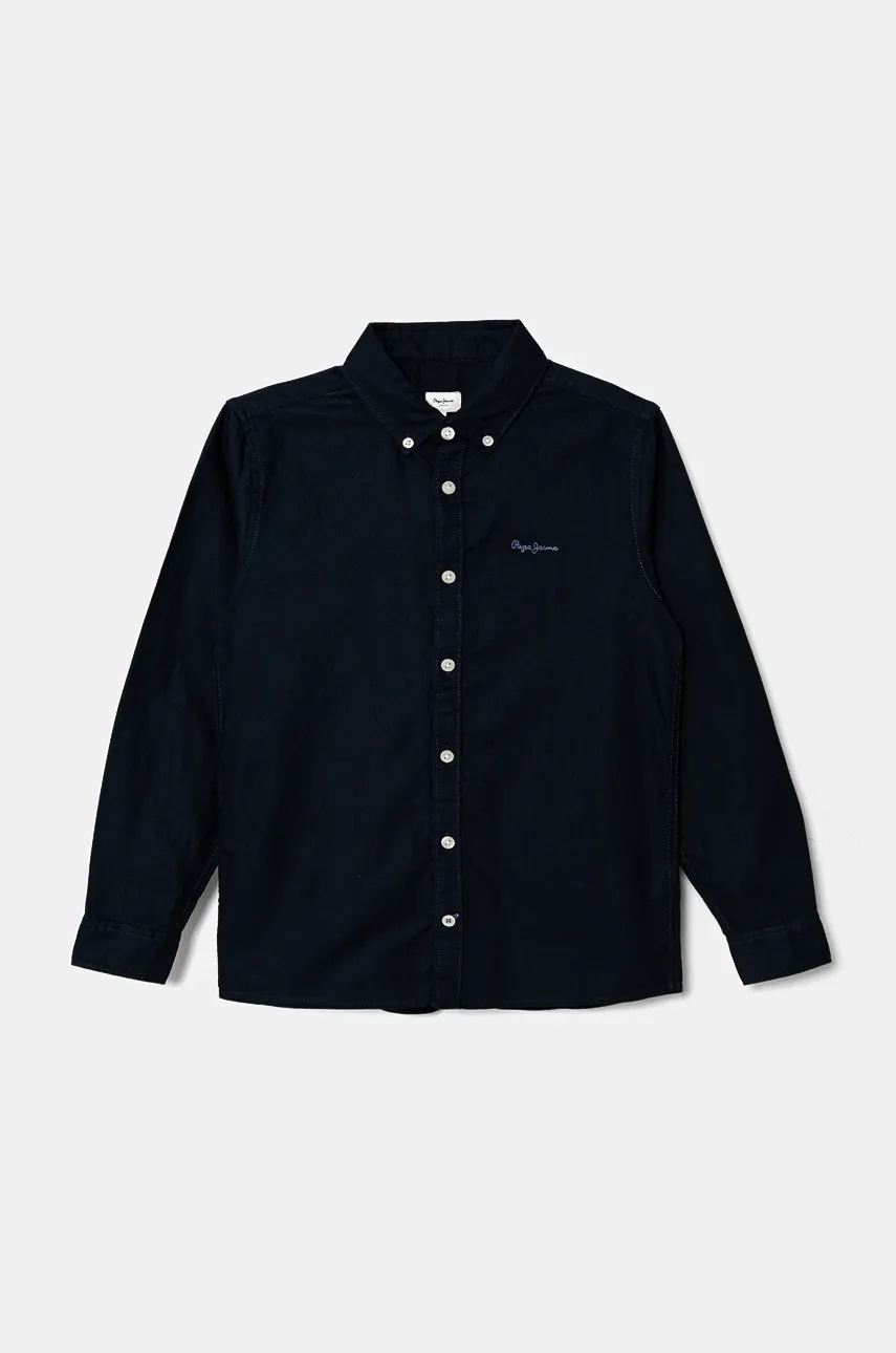 Pepe Jeans camasa de bumbac pentru copii NACE culoarea albastru marin, PB302646