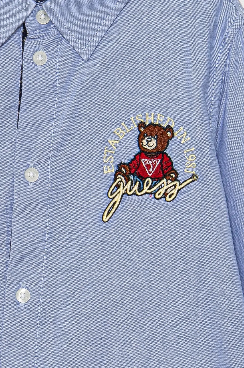Παιδικό βαμβακερό πουκάμισο Guess φωτογραφία
