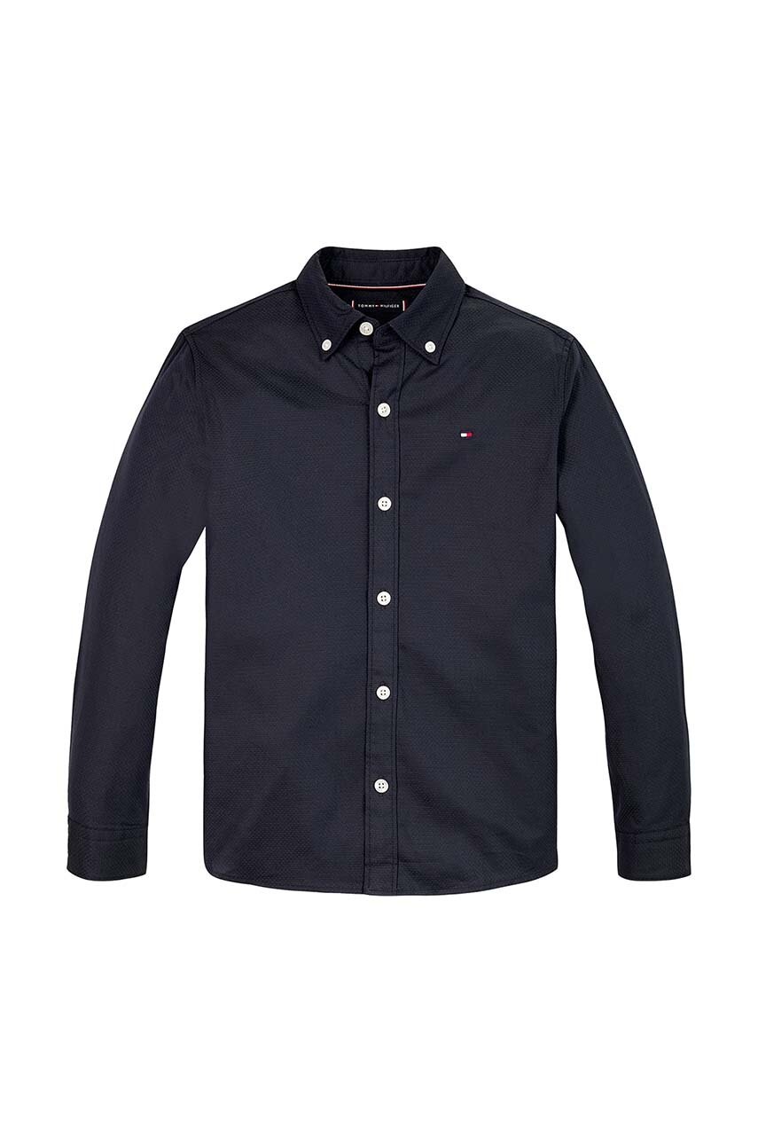 Детская хлопковая рубашка Tommy Hilfiger цвет синий KB0KB09262