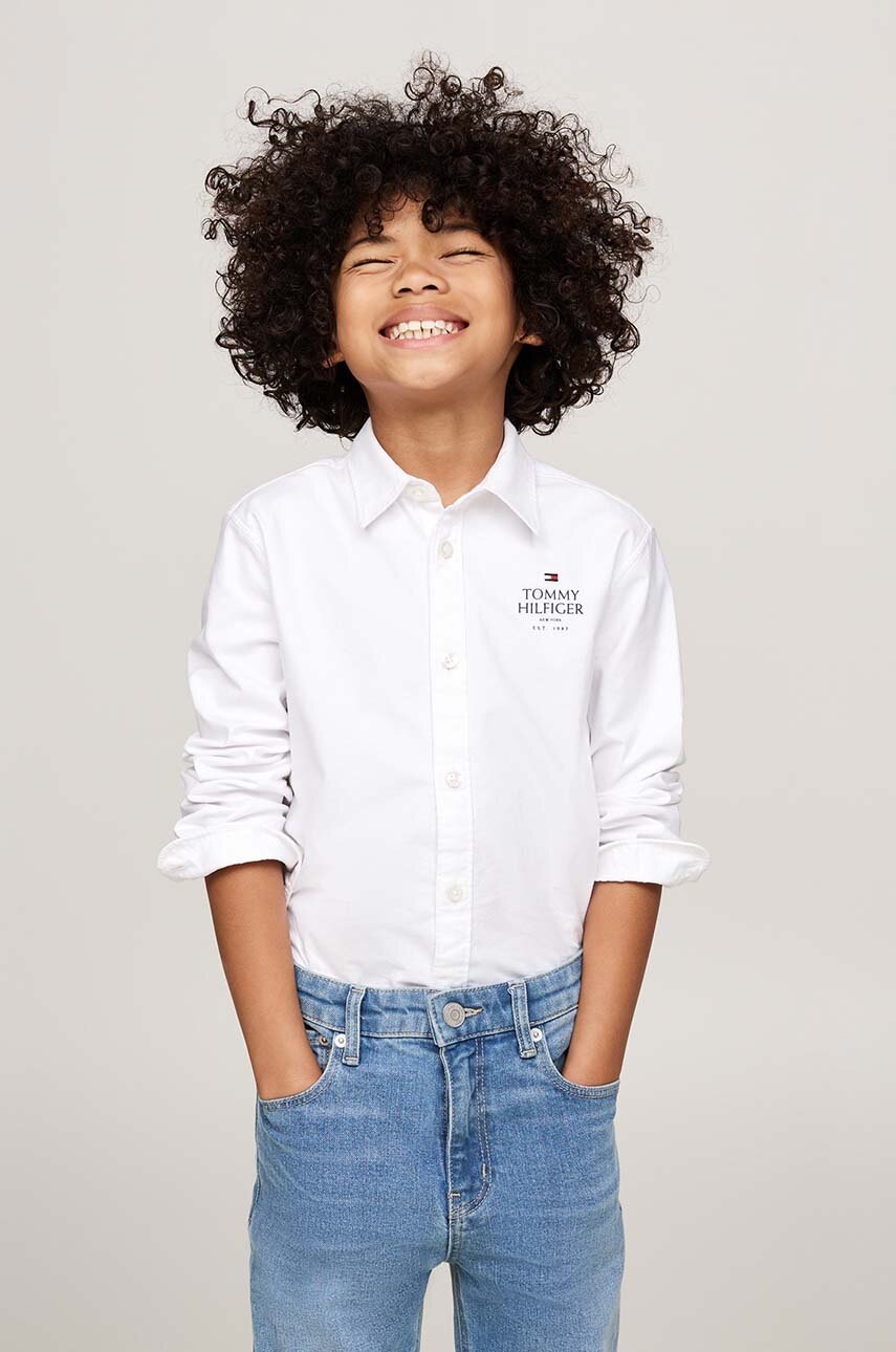 

Детска риза Tommy Hilfiger в бяло KB0KB09265, Бял