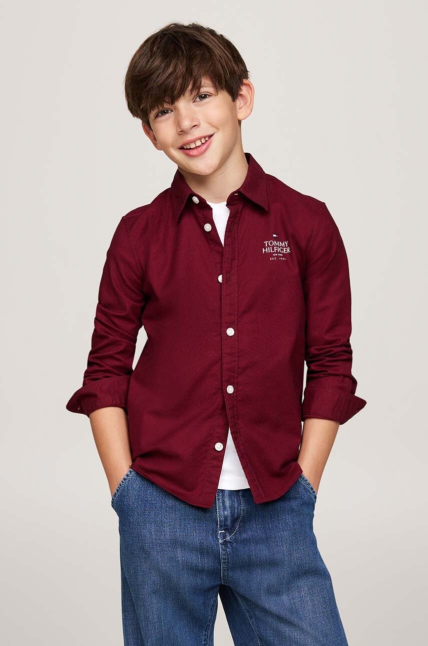 

Детска риза Tommy Hilfiger в бордо KB0KB09265