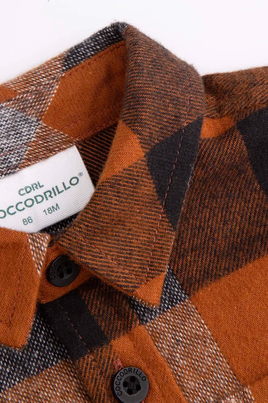 Coccodrillo gyerek ing pamutból sárga, BETWEEN FRIENDS BOY NEWBORN termék 2. képe